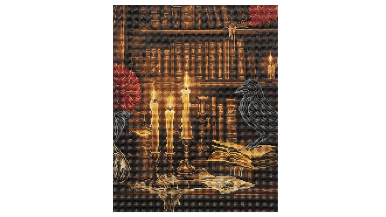 Candlelit Bookcase Diamond Art Kit