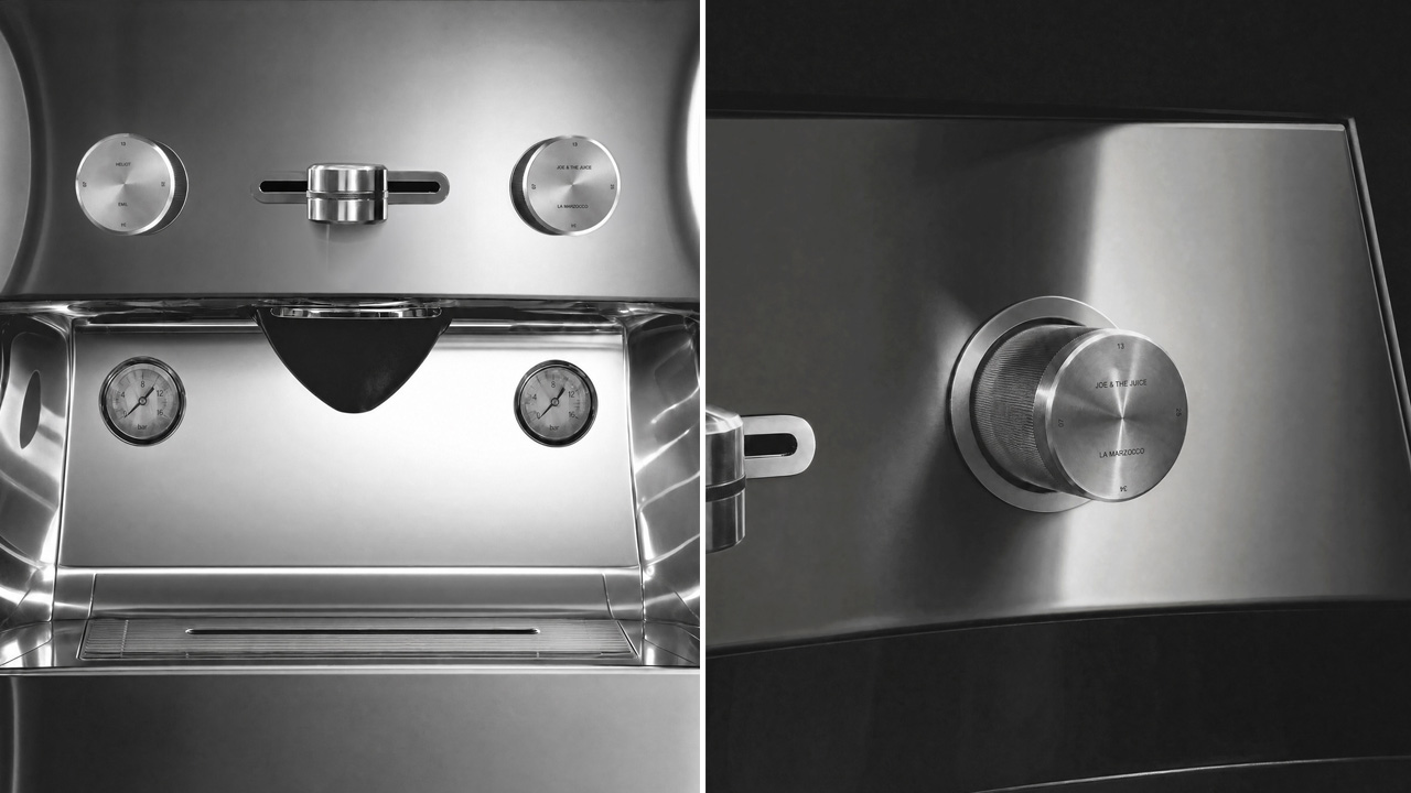 Heliot Emil La Marzocco Linea Mini espresso machine - custom adjustment knobs