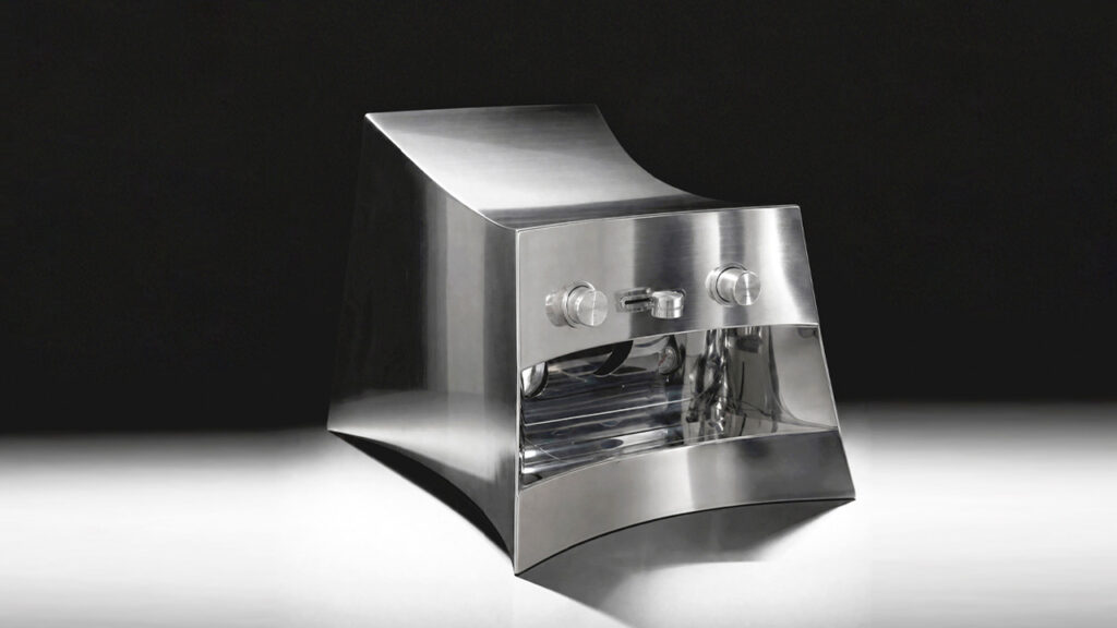 This Custom-Designed La Marzocco is Cybertruck of Espresso Machines Heliot Emil custom La Marzocco Linea Mini