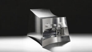This Custom-Designed La Marzocco is Cybertruck of Espresso Machines Heliot Emil custom La Marzocco Linea Mini
