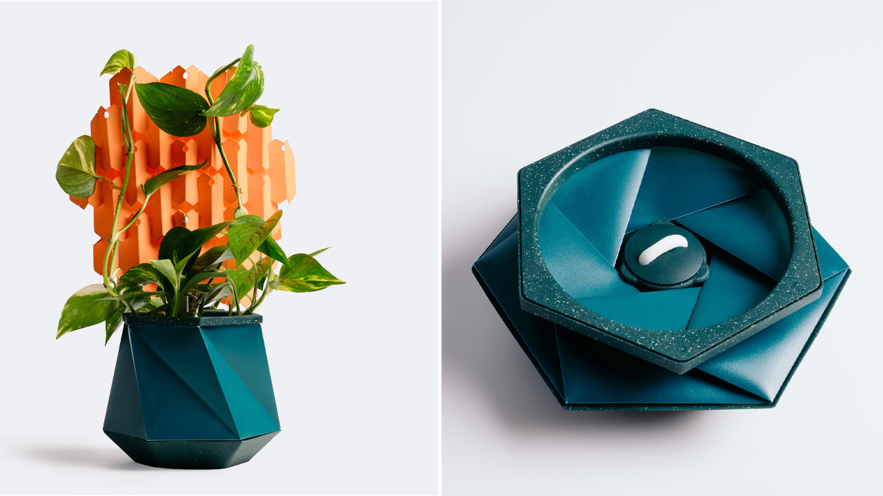 Helix self-watering pot
