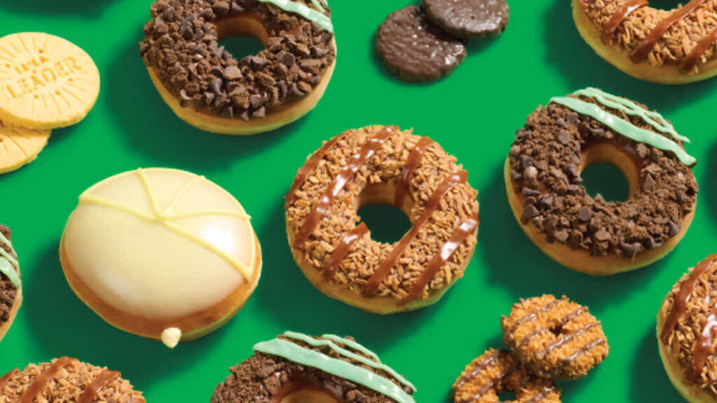 Krispy Kreme Launches Limited-Edition Girl Scout Cookie-Inspired Doughnuts in Three Fan-Favorite Flavors Krispy Kreme x Girl Scout Cookie Inspired Doughnuts in three brand new flavors