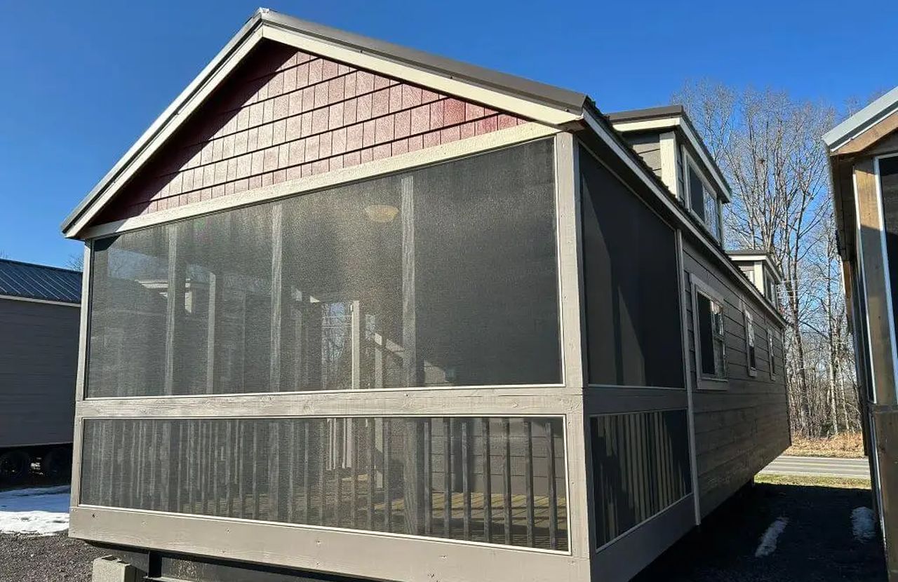 Glass enclosed porch Lake Tahoe Tiny House