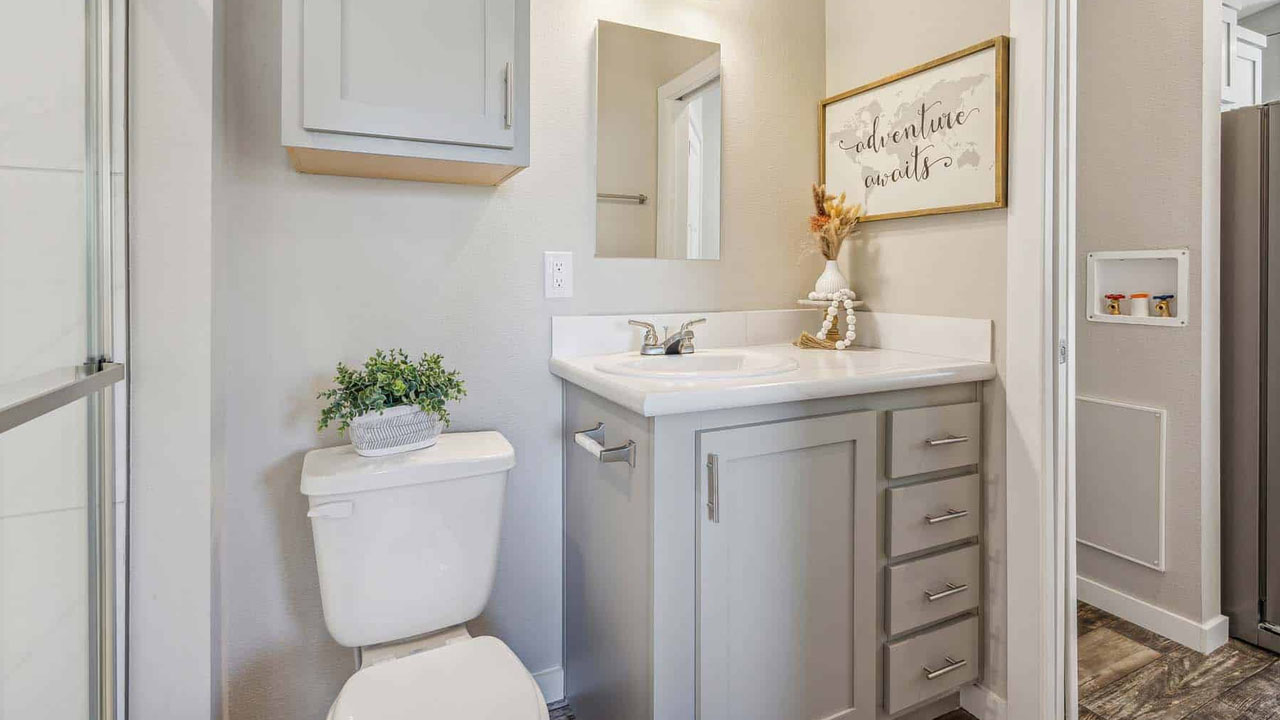 Liberty Landing Tiny House Park Model bathroom 1