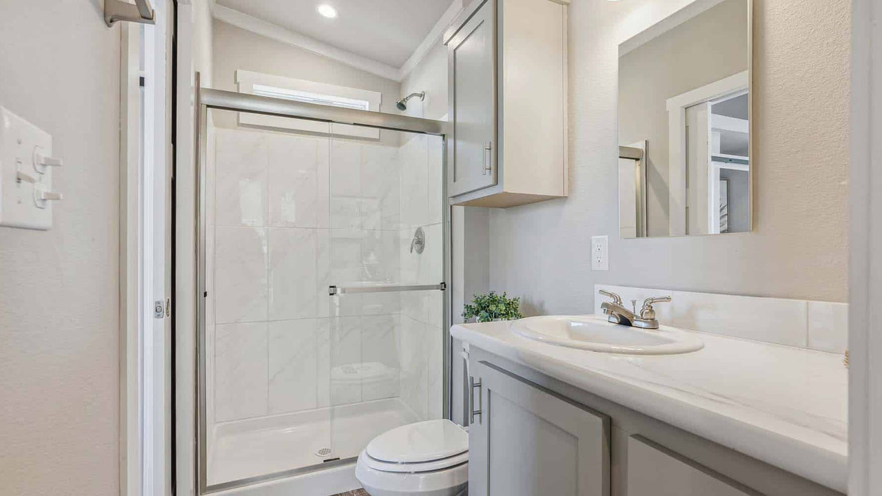 Liberty Landing Tiny House Park Model bathroom