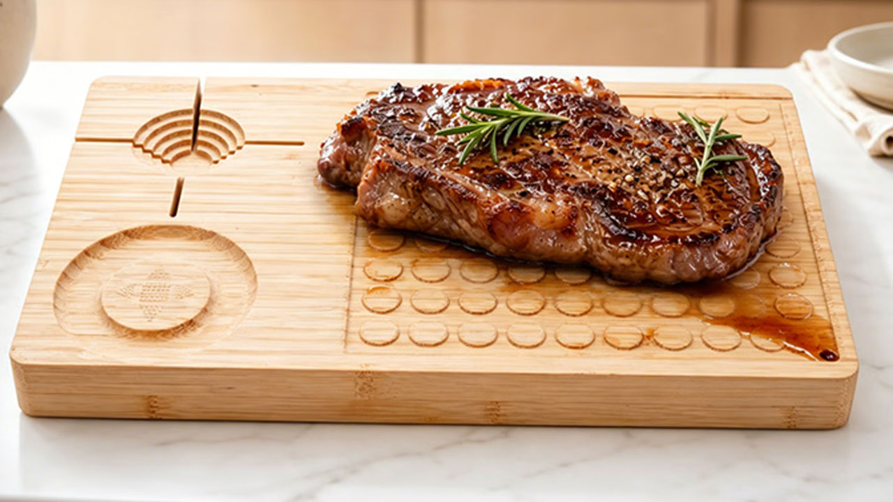 Liuleng Chef Eco Bamboo Cutting Board-Deep Juice Grooves