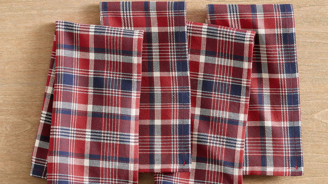 Madras Americana Cotton and Linen Napkins