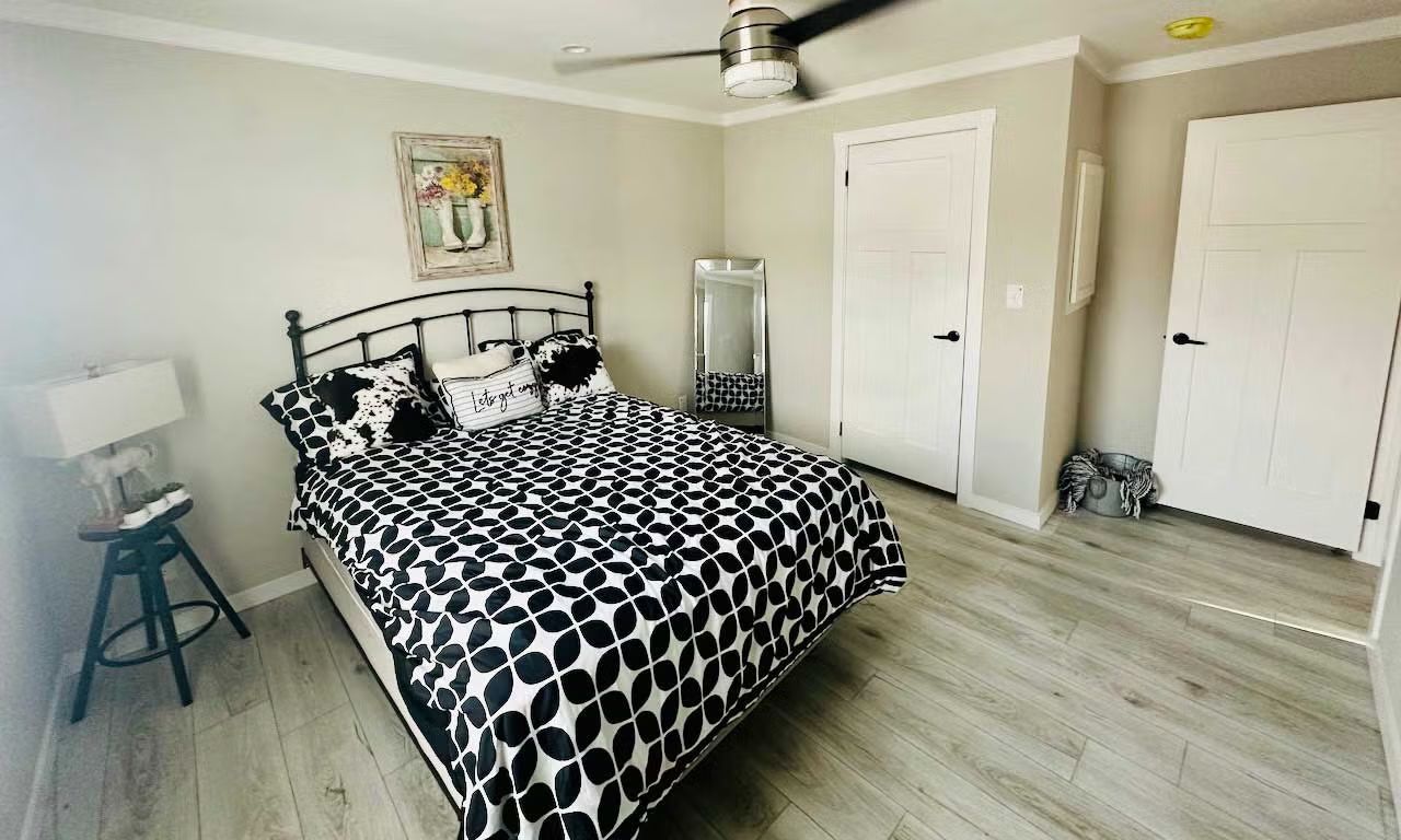 Bedroom of Exterior of Maverick tiny house Park Model