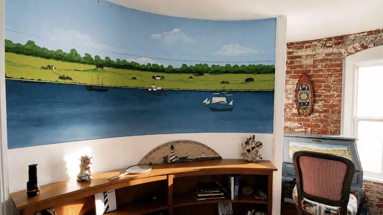 Middle Ground Lighthouse-maritime decor and hand-painted murals