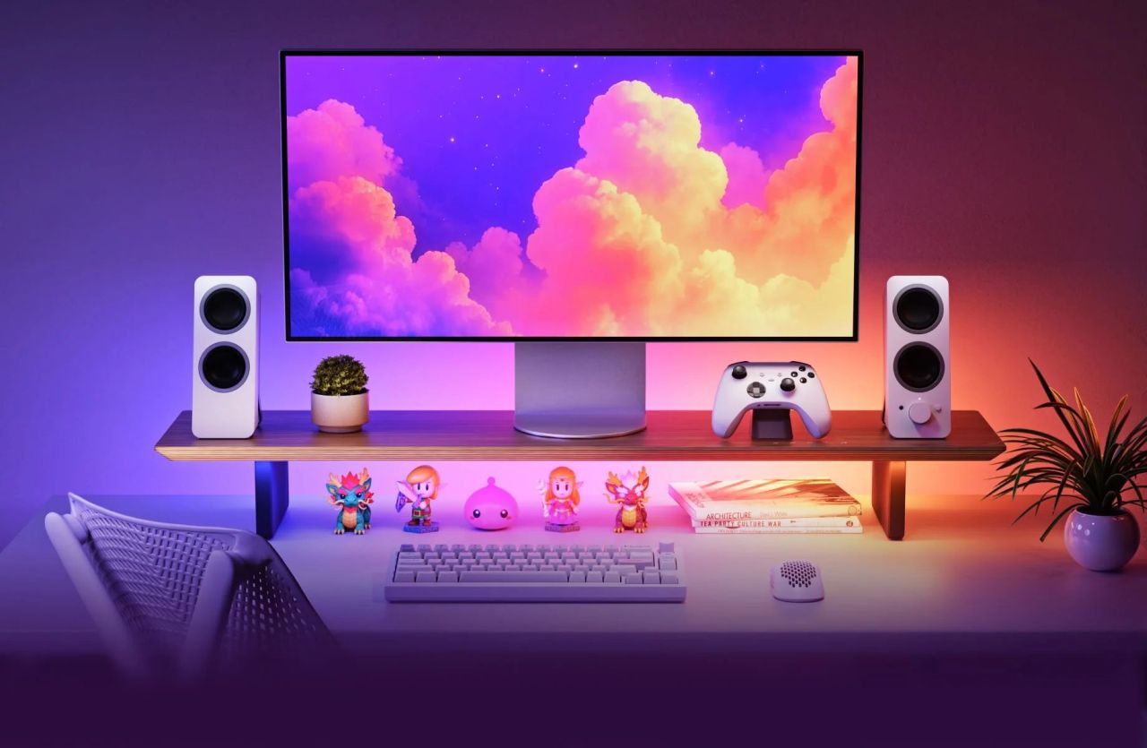 Nanoleaf Smart LED Monitor Stand With Built-in Screen-Mirroring RGB Lights