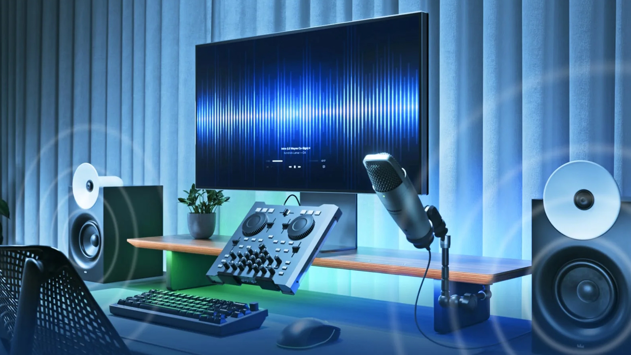Nanoleaf Smart LED Monitor Stand With Built-in Screen-Mirroring RGB Lights - modular accessory stand