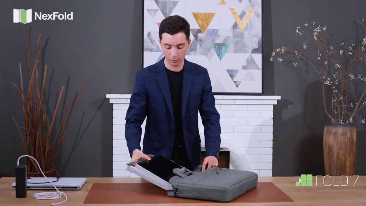 NexFold Fold7 Portable Inverted-L Shaped Triple Monitor