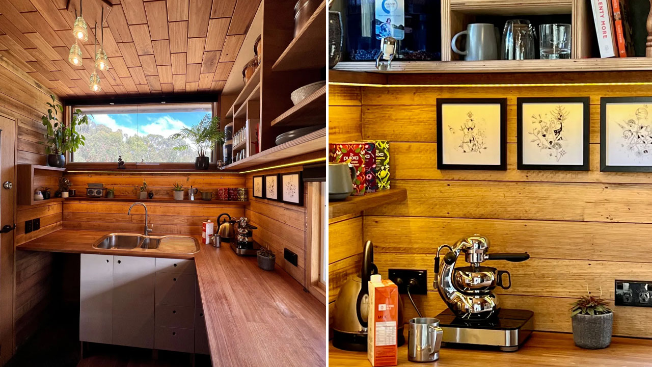 Off-grid sustainable tiny house-kitchen