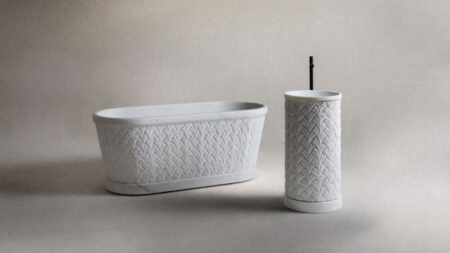 Palace Marble Fixtures Bring Nature-Inspired Handcrafted Texture to Bathroom Palace Luxury Bathroom Lineup by Christophe Pillet for Kreoo