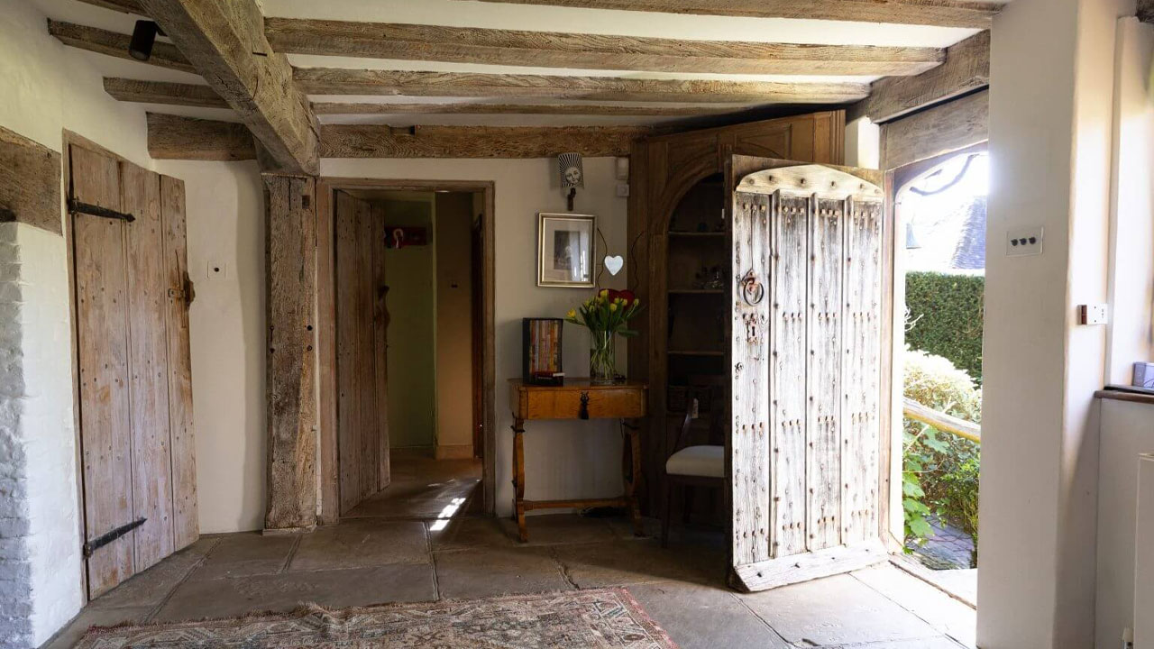 Princess Margaret’s West Sussex Estate-rustic interior