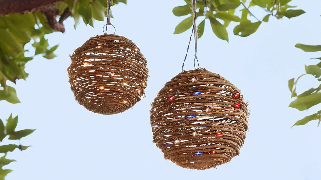 Rattan Twinkle Light Orb