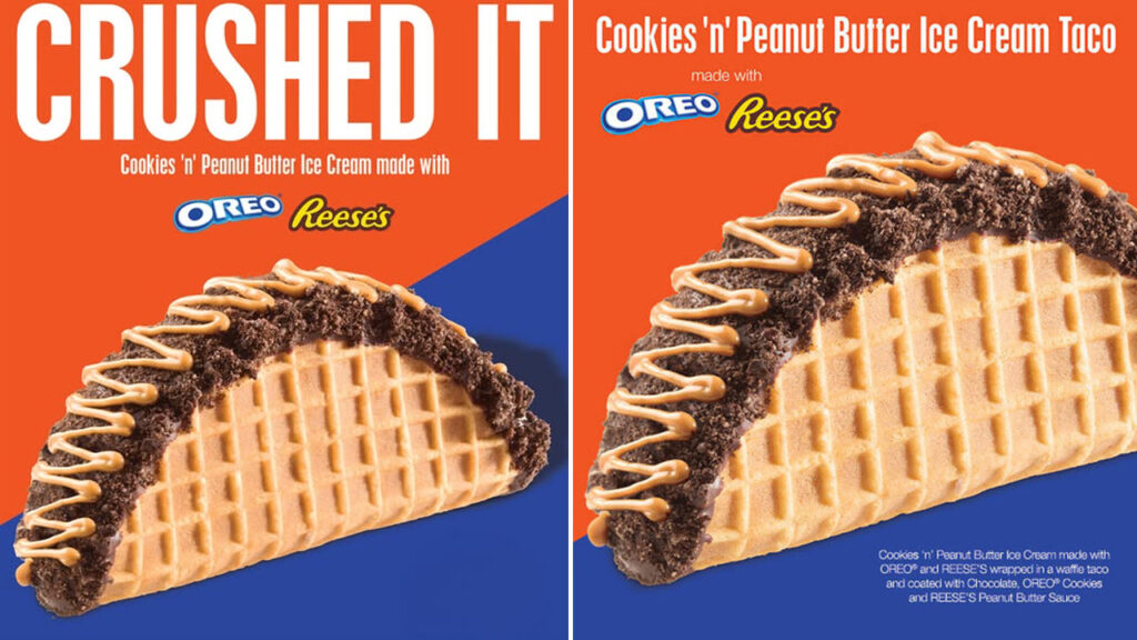 Reese’s and Oreo Join Hands for Cookies ‘n’ Peanut Butter Ice Cream Taco; And We’re Drooling Over It Cookies 'n' Peanut Butter Ice Cream Taco With Oreo and Reese's Launched by Cold Stone Creamery