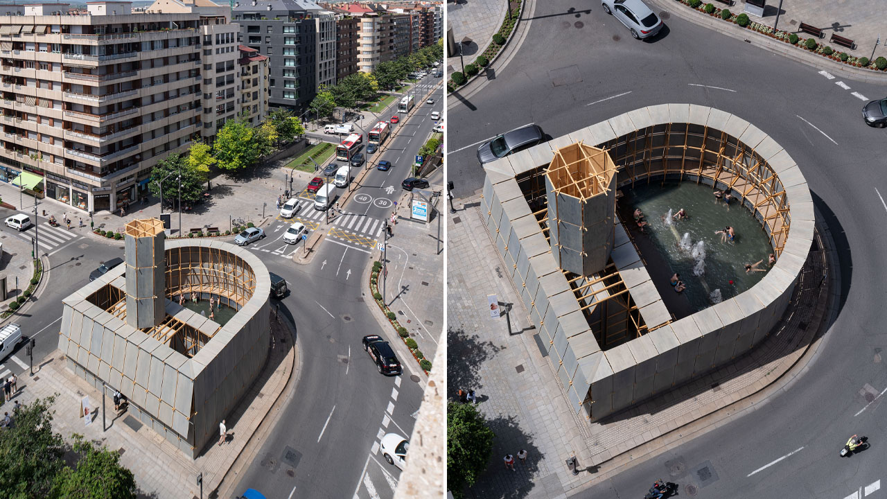 Round About Baths-open-air D-shaped enclosure