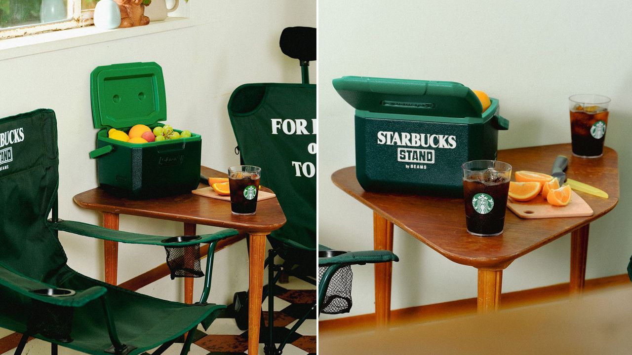 STARBUCKS STAND by BEAMS x Coleman Outdoor Collection -cooler box in green color