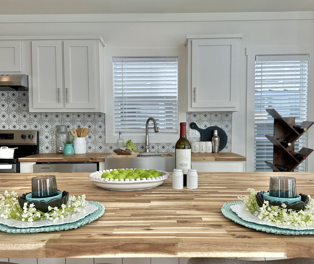 Sarasota tiny house Park Model kitchen island