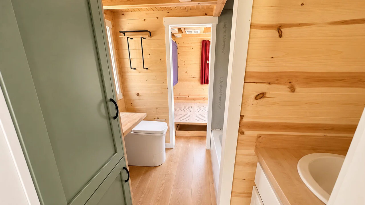 Scandinavian-style tiny house-bathroom