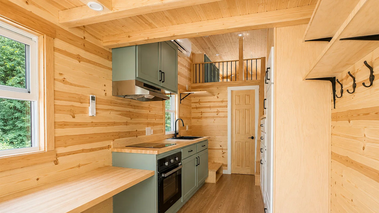 Scandinavian-style tiny house-kitchen