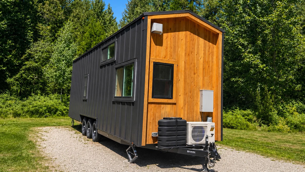 Scandinavian-style tiny house-triple axel trailer
