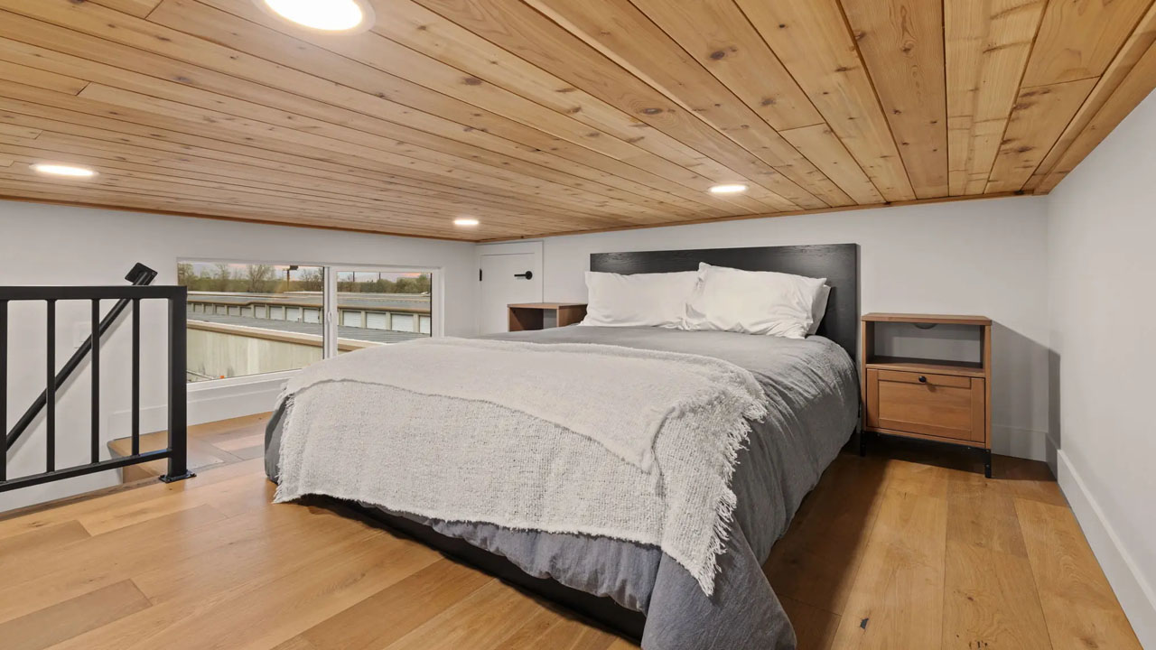 Skyview Tiny House loft bedroom