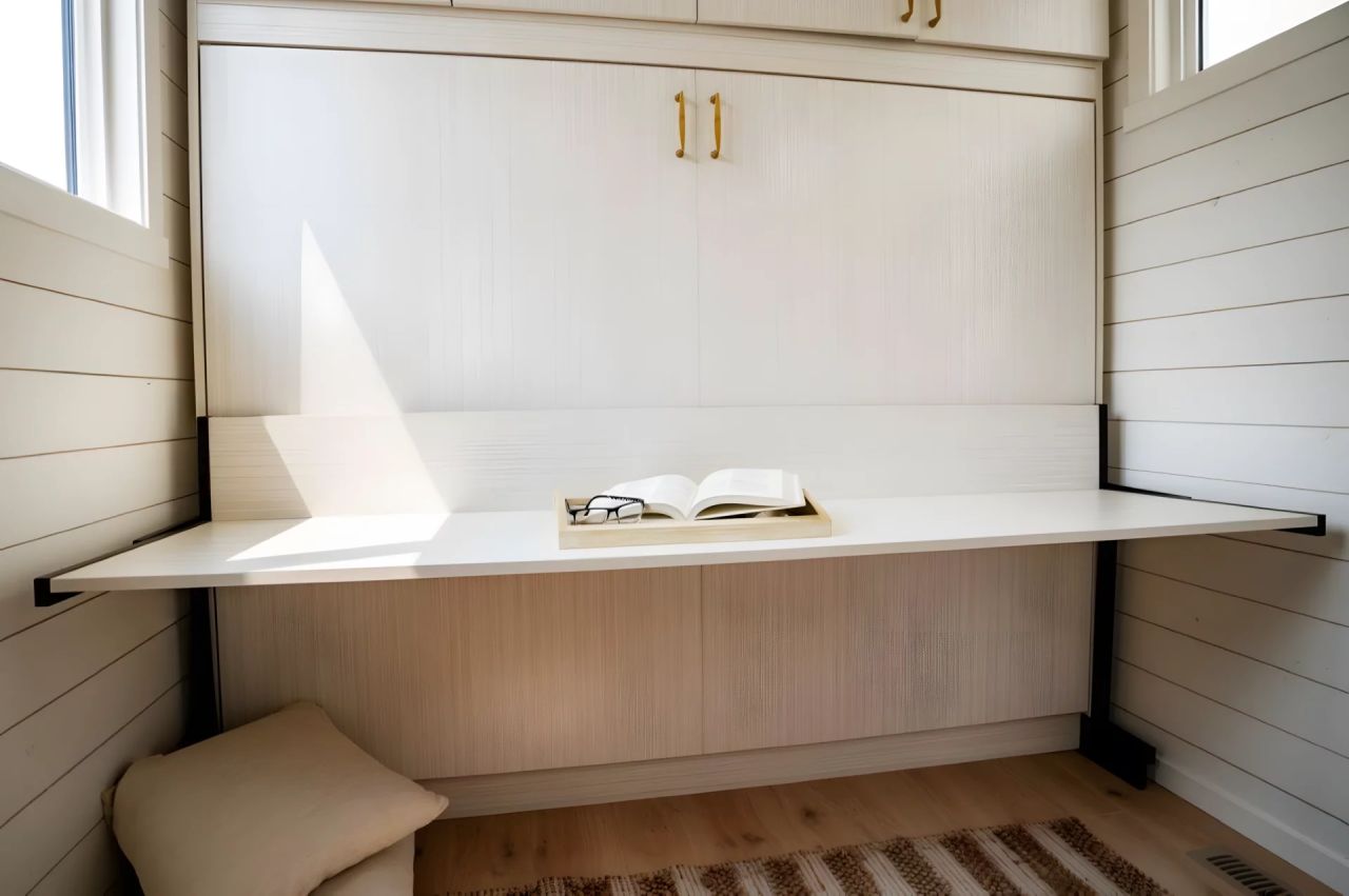Interior of Smidge tiny house on wheels