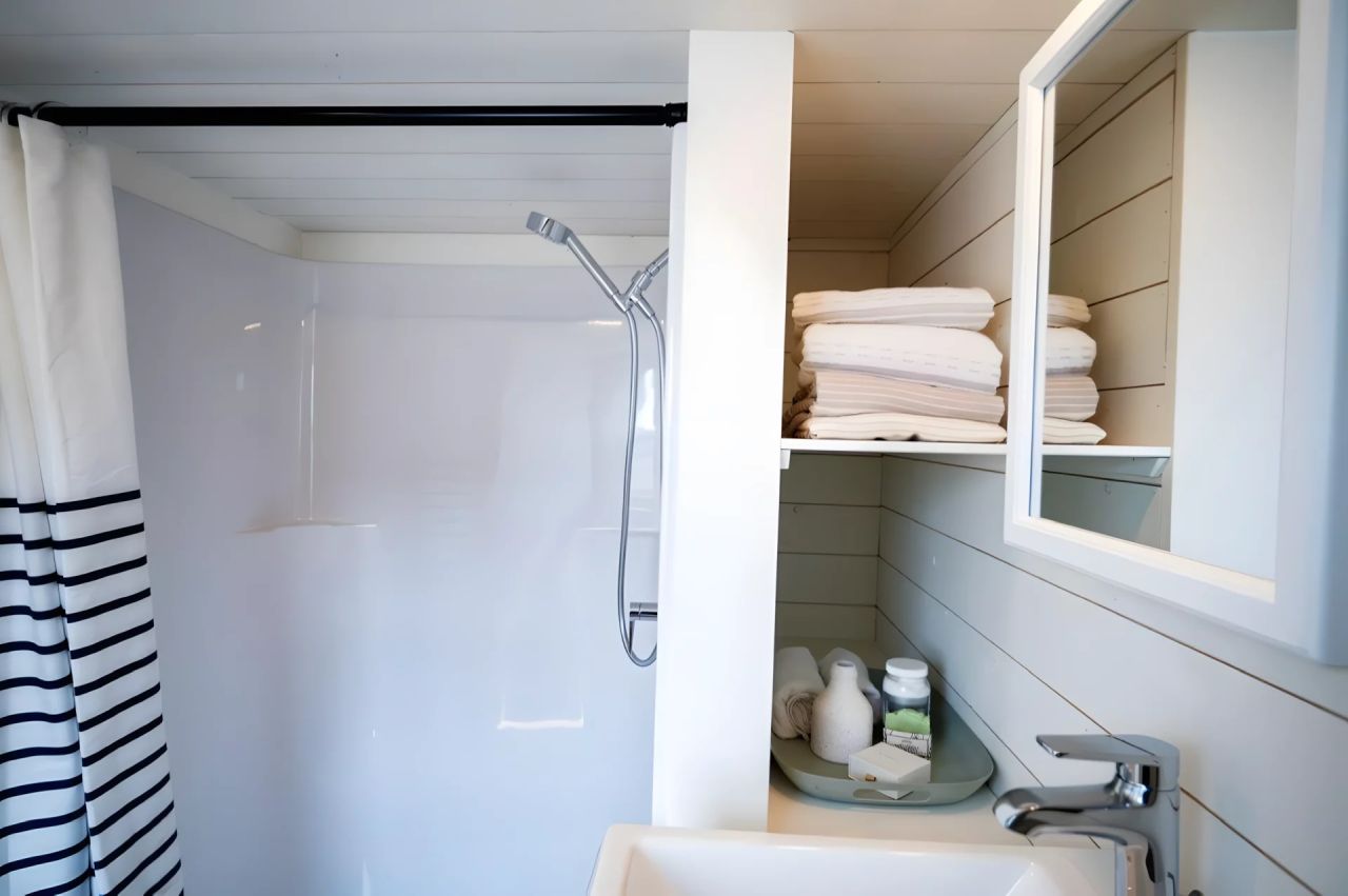 Interior of Smidge tiny house on wheels