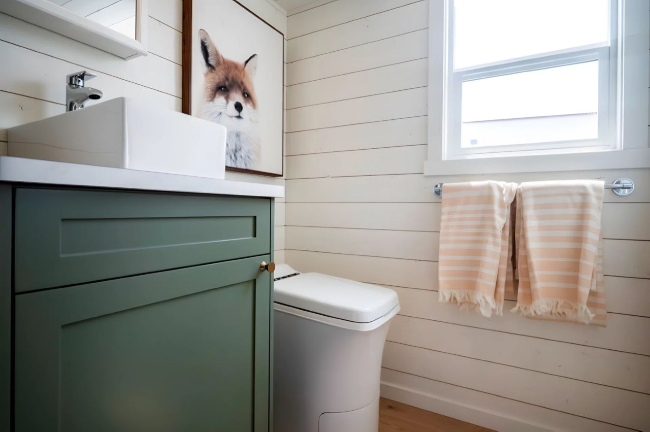 Interior of Smidge tiny house on wheels
