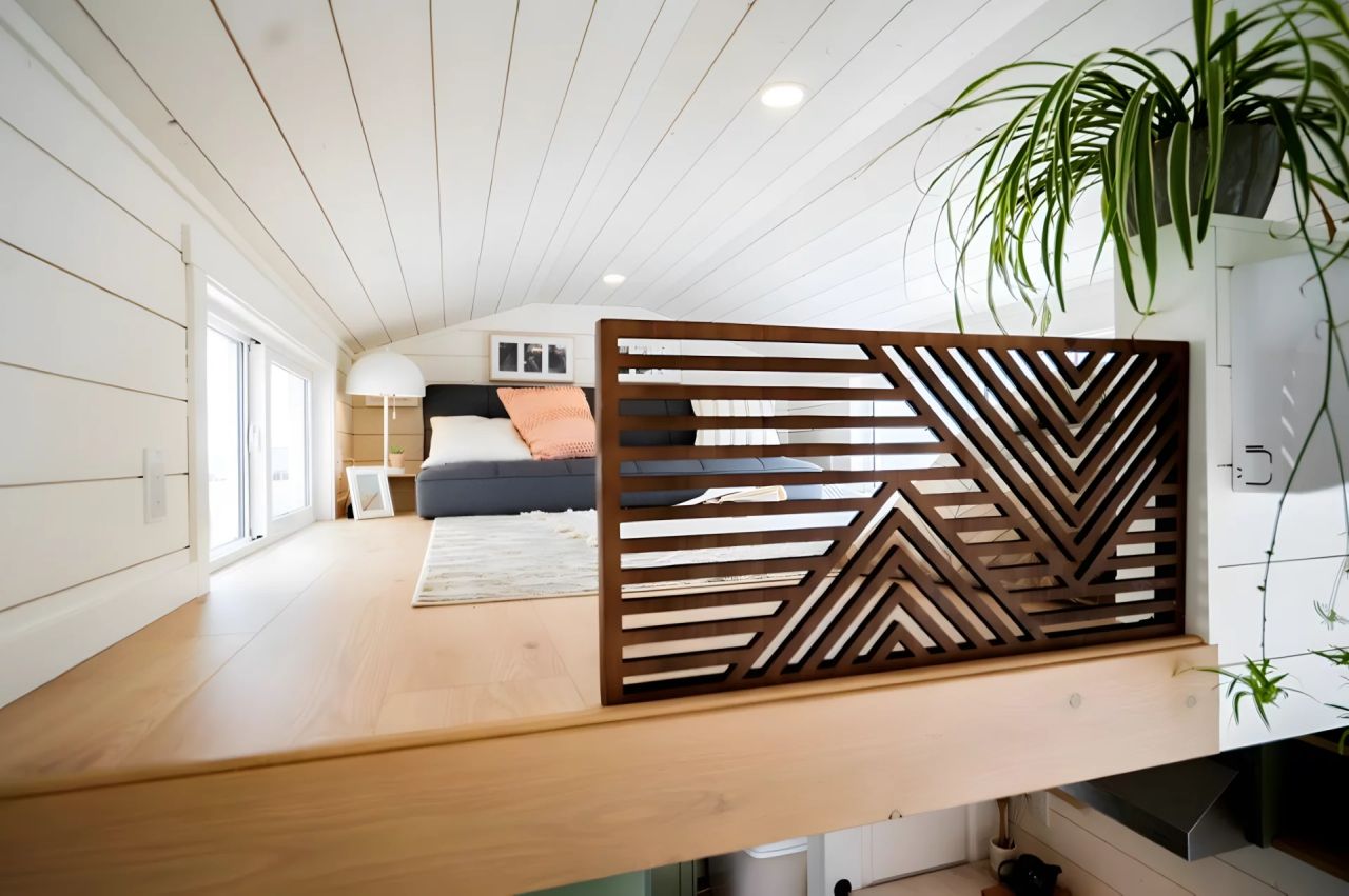 Interior of Smidge tiny house on wheels