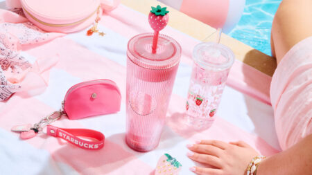Starbucks Launches Pink Drink Collection as Ode to Beloved Beverage, Features Viral Bearista Cup Starbucks Pink Drink Merch Collection