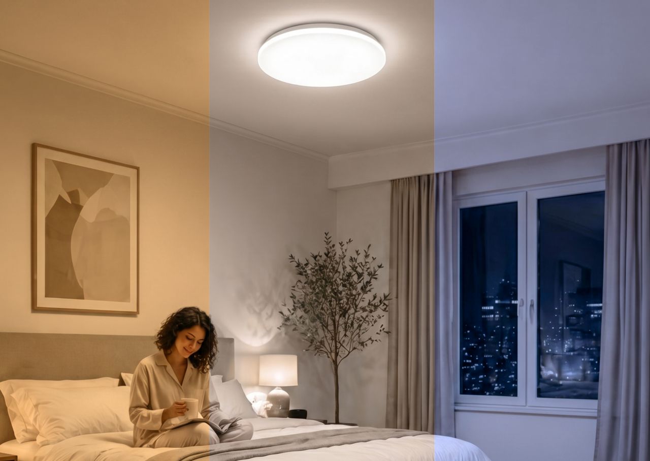 SwitchBot Matter-Enabled RGBICWW Ceiling Light in bedroom