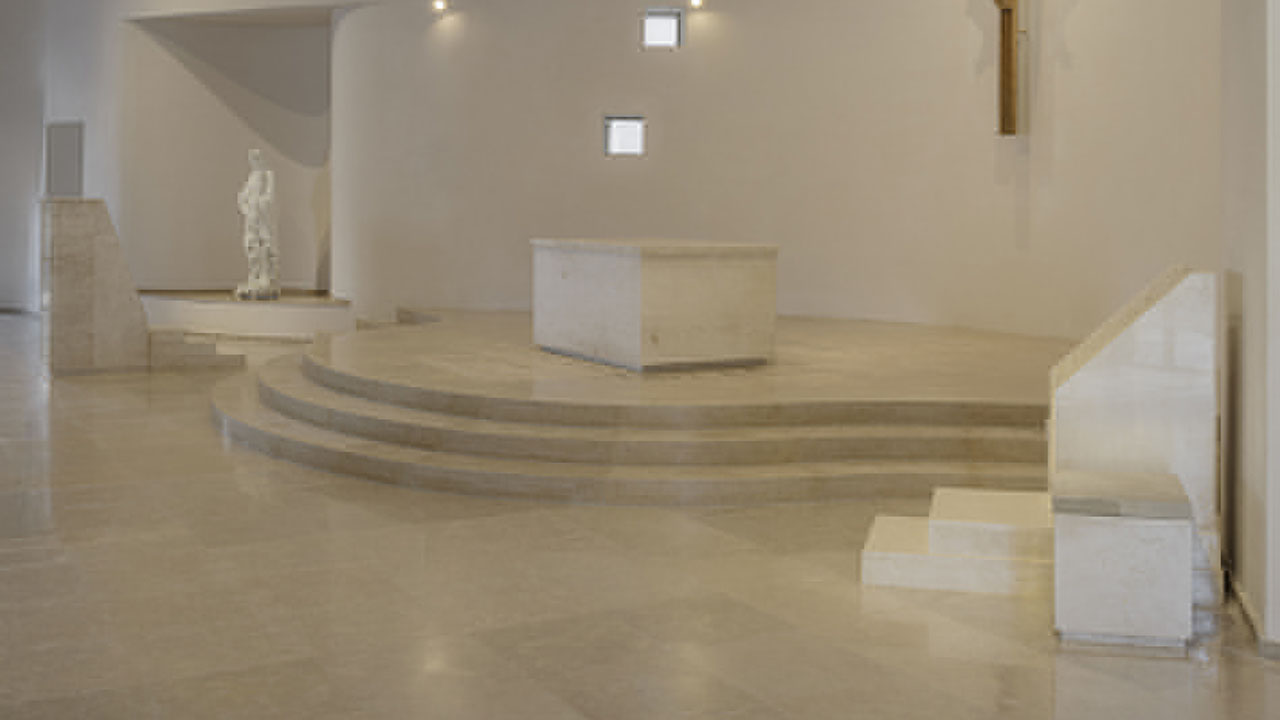 The Parish Complex-Ambo made with pale stone