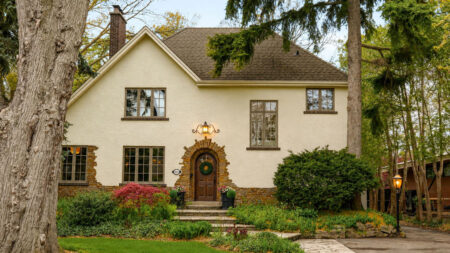 1930s Ontario Tudor House Exudes Storybook Charm With Elegant Masonry and Asymmetrical A-Frame This 1930s Ontario Tudor House Exudes Enchanting Storybook Charm Through Elegant Masonry and Asymmetrical A-Frame