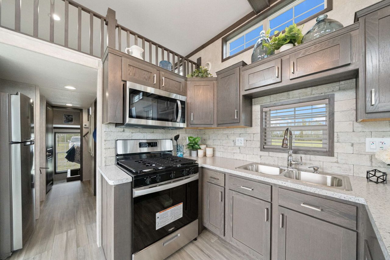 Timber Creek tiny house on wheels kitchen