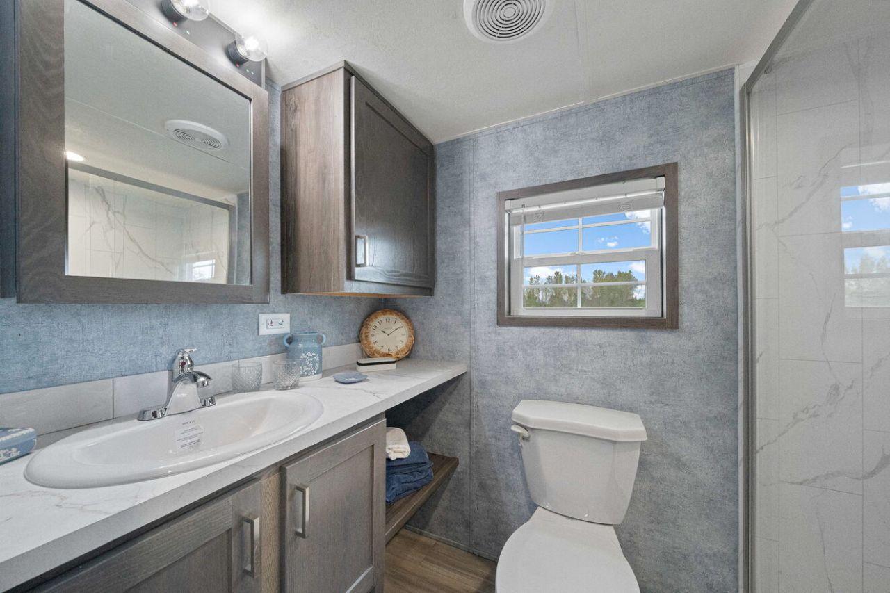 Bathroom of Timber Creek tiny house on wheels in USA