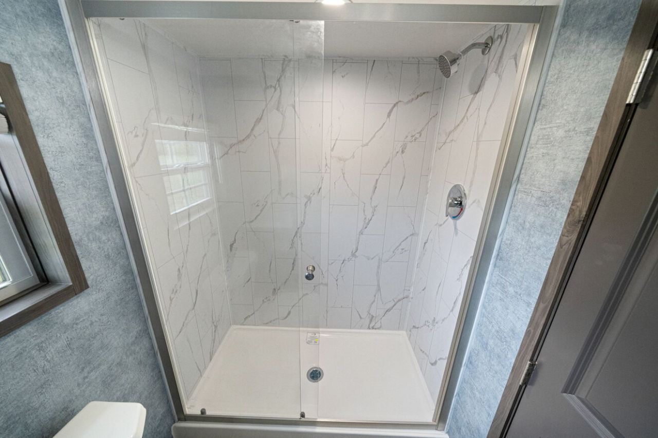 Timber Creek tiny house on wheels shower