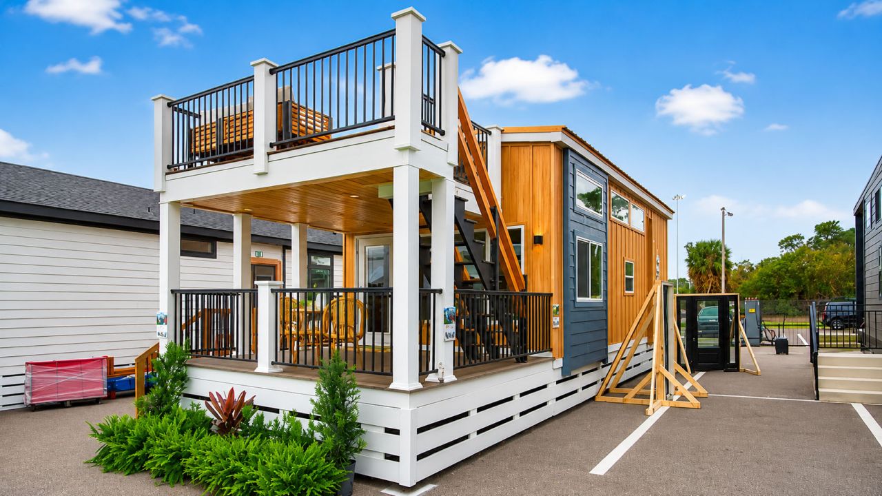 Exterior of Vista tiny house by Cavco Ocala