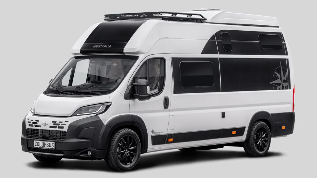Westfalia Columbus Liner Luxury Camper Van Features Rooftop Terrace Accessed from Bedroom