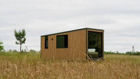 Wood Prestige Tiny House is Minimalist Apartment on Wheels With Pink Bathroom Wood Prestige Tiny House