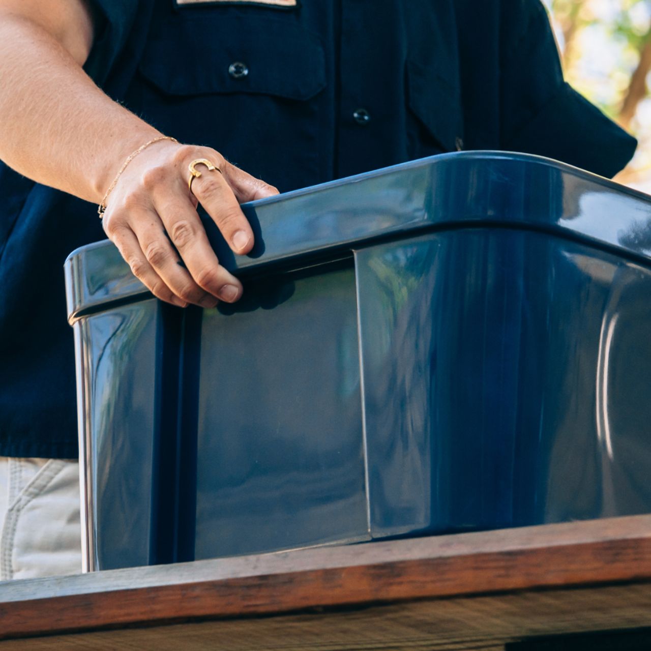 YETI Tank 30 Beverage Tub for Outdoor Parties - integrated handles
