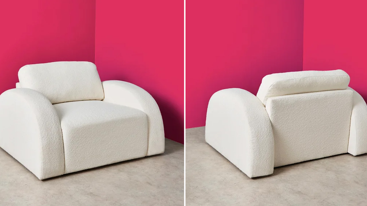 Half Moon Boucle Snuggle Chair